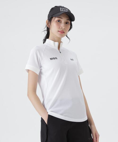 MASTER BUNNY EDITION（マスターバニーエディション）の「【MASTER BUNNY EDITION】フルダルPeタックJQストライプハーフジップカットソー（Tシャツ/カットソー・レディース・ベージュ/ホワイト/ブラック・MEDIUM/SMALL/LARGE）」の4枚目の写真