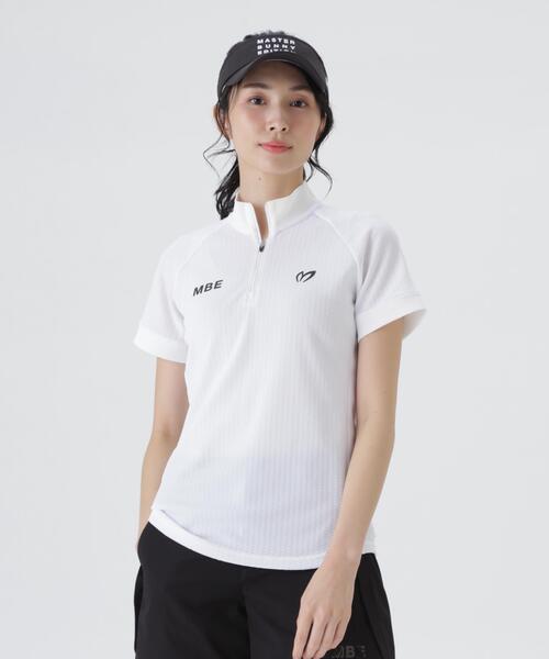 MASTER BUNNY EDITION（マスターバニーエディション）の「【MASTER BUNNY EDITION】フルダルPeタックJQストライプハーフジップカットソー（Tシャツ/カットソー・レディース・ベージュ/ホワイト/ブラック・MEDIUM/SMALL/LARGE）」の20枚目の写真
