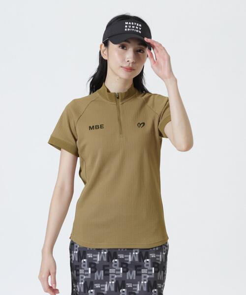 MASTER BUNNY EDITION（マスターバニーエディション）の「【MASTER BUNNY EDITION】フルダルPeタックJQストライプハーフジップカットソー（Tシャツ/カットソー・レディース・ベージュ/ホワイト/ブラック・MEDIUM/SMALL/LARGE）」の7枚目の写真