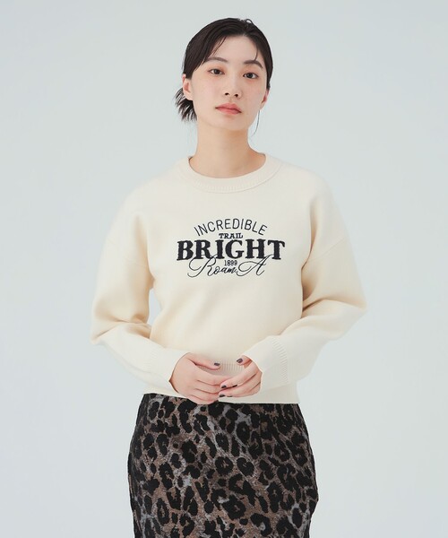 BEAMS HEART(ビームスハート)の「刺繍 ニット プルオーバー(ニット/セーター・レディース・レッド/ホワイト系その他5/ライトグレー・FREE)」の5枚目の写真