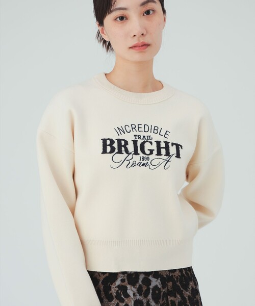 BEAMS HEART(ビームスハート)の「刺繍 ニット プルオーバー(ニット/セーター・レディース・レッド/ホワイト系その他5/ライトグレー・FREE)」の6枚目の写真