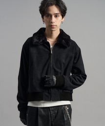 【LANDNESS/ランドネス】2WAY Faux Suede Fur Collar Jacket/2WAYフェイクスウェードファーカラージャケット