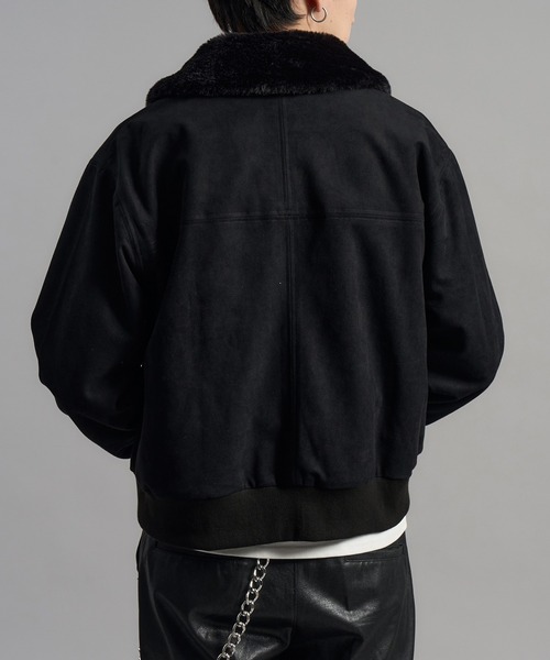 LANDNESS(ランドネス)の「【LANDNESS/ランドネス】2WAY Faux Suede Fur Collar Jacket/2WAYフェイクスウェードファーカラージャケット(ブルゾン・メンズ・ブラック/ブラウン・M/L)」の6枚目の写真