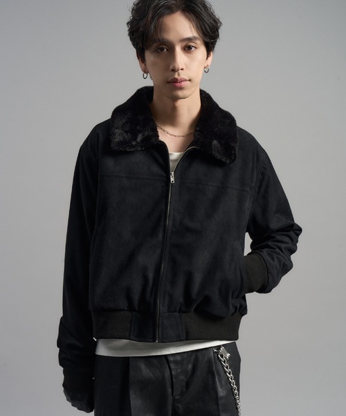 LANDNESS(ランドネス)の「【LANDNESS/ランドネス】2WAY Faux Suede Fur Collar Jacket/2WAYフェイクスウェードファーカラージャケット(ブルゾン・メンズ・ブラック/ブラウン・M/L)」の3枚目の写真