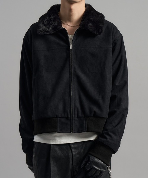 LANDNESS(ランドネス)の「【LANDNESS/ランドネス】2WAY Faux Suede Fur Collar Jacket/2WAYフェイクスウェードファーカラージャケット(ブルゾン・メンズ・ブラック/ブラウン・M/L)」の5枚目の写真