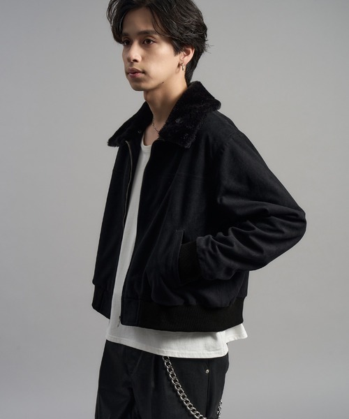 LANDNESS(ランドネス)の「【LANDNESS/ランドネス】2WAY Faux Suede Fur Collar Jacket/2WAYフェイクスウェードファーカラージャケット(ブルゾン・メンズ・ブラック/ブラウン・M/L)」の9枚目の写真