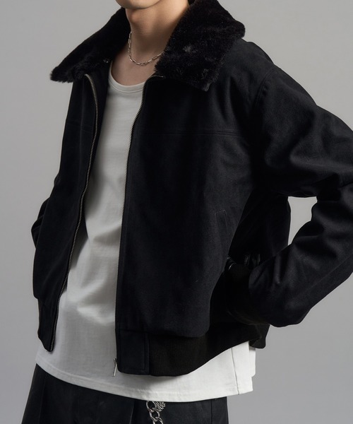 LANDNESS(ランドネス)の「【LANDNESS/ランドネス】2WAY Faux Suede Fur Collar Jacket/2WAYフェイクスウェードファーカラージャケット(ブルゾン・メンズ・ブラック/ブラウン・M/L)」の7枚目の写真