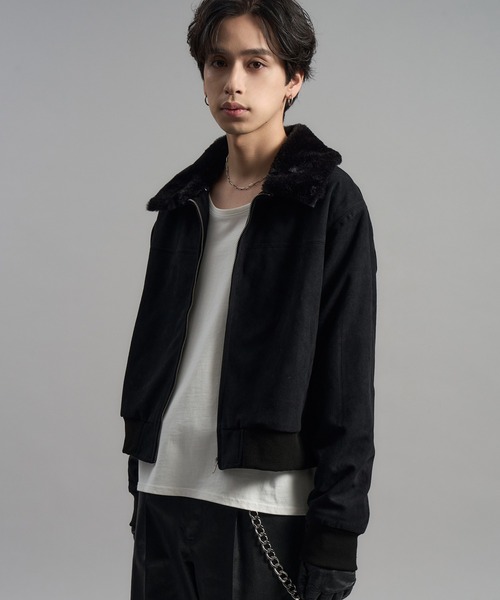 LANDNESS(ランドネス)の「【LANDNESS/ランドネス】2WAY Faux Suede Fur Collar Jacket/2WAYフェイクスウェードファーカラージャケット(ブルゾン・メンズ・ブラック/ブラウン・M/L)」の12枚目の写真