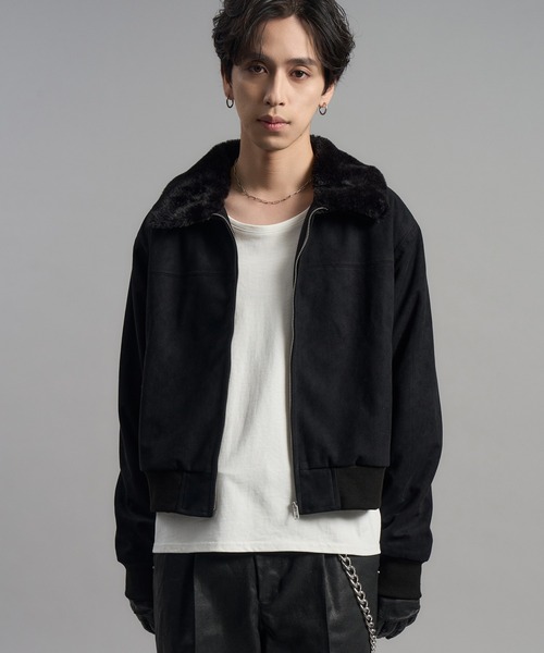 LANDNESS(ランドネス)の「【LANDNESS/ランドネス】2WAY Faux Suede Fur Collar Jacket/2WAYフェイクスウェードファーカラージャケット(ブルゾン・メンズ・ブラック/ブラウン・M/L)」の10枚目の写真