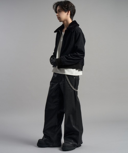 LANDNESS(ランドネス)の「【LANDNESS/ランドネス】2WAY Faux Suede Fur Collar Jacket/2WAYフェイクスウェードファーカラージャケット(ブルゾン・メンズ・ブラック/ブラウン・M/L)」の16枚目の写真