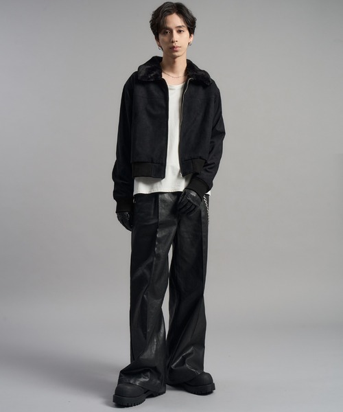 LANDNESS(ランドネス)の「【LANDNESS/ランドネス】2WAY Faux Suede Fur Collar Jacket/2WAYフェイクスウェードファーカラージャケット(ブルゾン・メンズ・ブラック/ブラウン・M/L)」の15枚目の写真