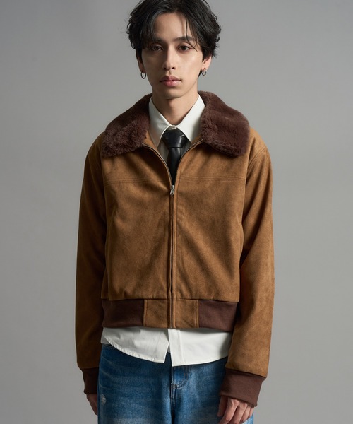 LANDNESS(ランドネス)の「【LANDNESS/ランドネス】2WAY Faux Suede Fur Collar Jacket/2WAYフェイクスウェードファーカラージャケット(ブルゾン・メンズ・ブラック/ブラウン・M/L)」の18枚目の写真