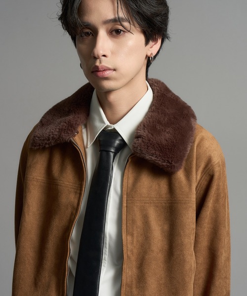 LANDNESS(ランドネス)の「【LANDNESS/ランドネス】2WAY Faux Suede Fur Collar Jacket/2WAYフェイクスウェードファーカラージャケット(ブルゾン・メンズ・ブラック/ブラウン・M/L)」の22枚目の写真
