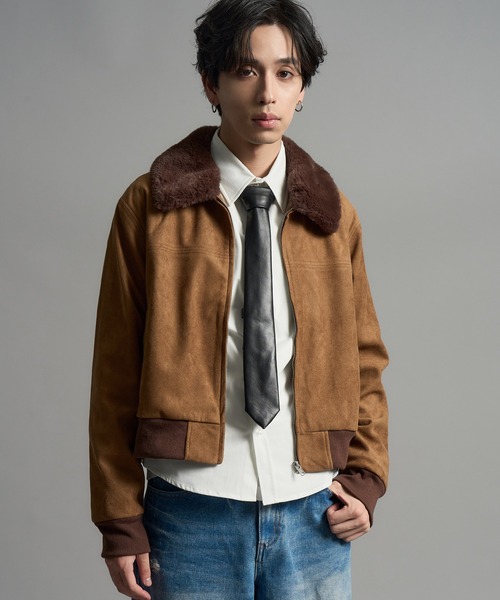 LANDNESS(ランドネス)の「【LANDNESS/ランドネス】2WAY Faux Suede Fur Collar Jacket/2WAYフェイクスウェードファーカラージャケット(ブルゾン・メンズ・ブラック/ブラウン・M/L)」の19枚目の写真
