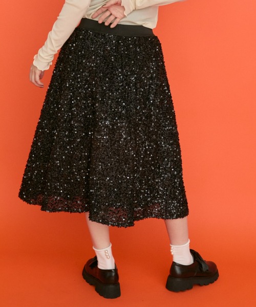 manana suerte(マニャーナスエルテ)の「スパングルスカート(スカート・レディース・グリーン/ブラック・FREE)」の13枚目の写真