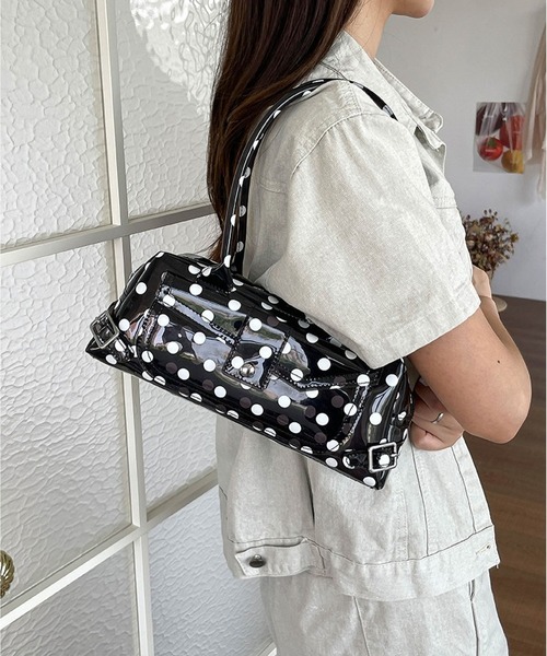 LA VORAGINE(ラ ヴォラジネ)の「ドット水玉柄 ジェリーバッグ ハンドバッグ/Jelly Bag(ハンドバッグ・レディース・White/Purple/ブルー/Black/PINK・FREE)」の1枚目の写真
