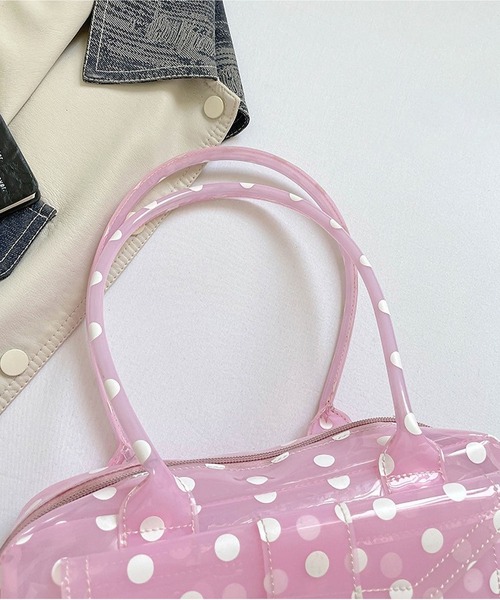 LA VORAGINE(ラ ヴォラジネ)の「ドット水玉柄 ジェリーバッグ ハンドバッグ/Jelly Bag(ハンドバッグ・レディース・White/Purple/ブルー/Black/PINK・FREE)」の10枚目の写真