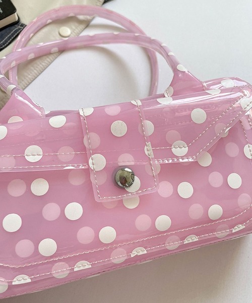 LA VORAGINE(ラ ヴォラジネ)の「ドット水玉柄 ジェリーバッグ ハンドバッグ/Jelly Bag(ハンドバッグ・レディース・White/Purple/ブルー/Black/PINK・FREE)」の11枚目の写真