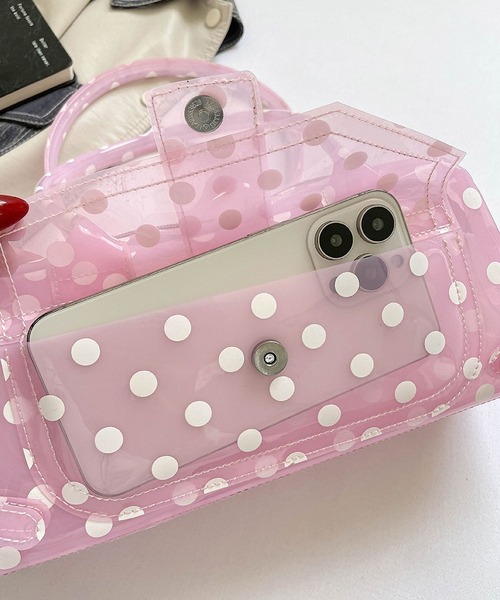 LA VORAGINE(ラ ヴォラジネ)の「ドット水玉柄 ジェリーバッグ ハンドバッグ/Jelly Bag(ハンドバッグ・レディース・White/Purple/ブルー/Black/PINK・FREE)」の12枚目の写真