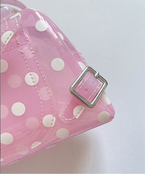 LA VORAGINE(ラ ヴォラジネ)の「ドット水玉柄 ジェリーバッグ ハンドバッグ/Jelly Bag(ハンドバッグ・レディース・White/Purple/ブルー/Black/PINK・FREE)」の14枚目の写真