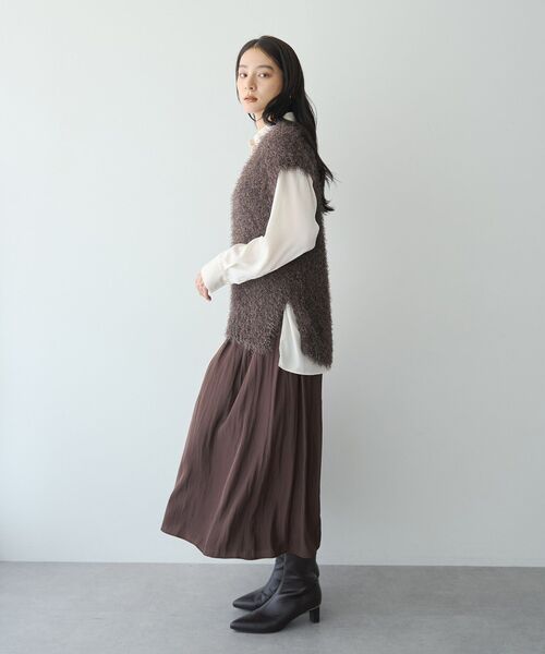 YECCA VECCA(イェッカヴェッカ)の「サテンギャザーパンツ(その他パンツ・レディース・ネイビー/ブラウン・FREE)」の10枚目の写真
