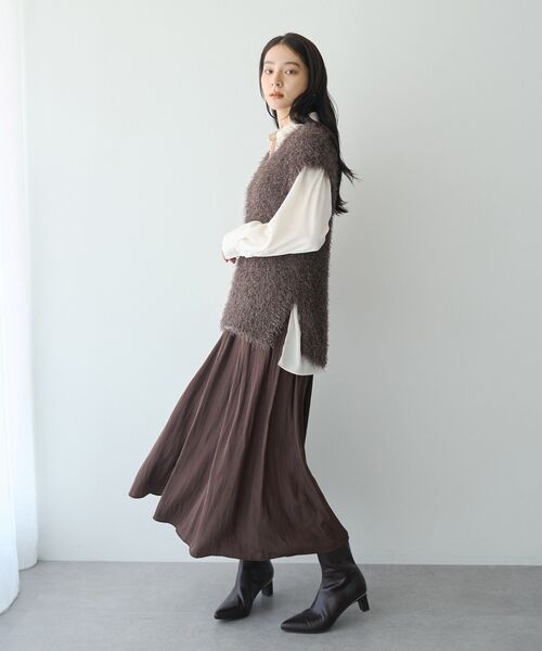 YECCA VECCA(イェッカヴェッカ)の「サテンギャザーパンツ(その他パンツ・レディース・ネイビー/ブラウン・FREE)」の11枚目の写真