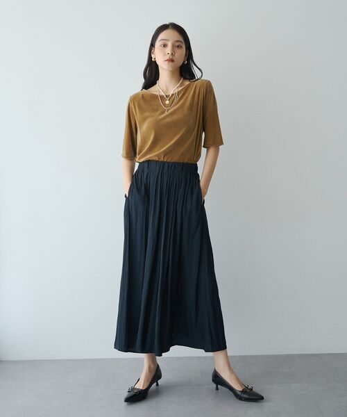 YECCA VECCA(イェッカヴェッカ)の「サテンギャザーパンツ(その他パンツ・レディース・ネイビー/ブラウン・FREE)」の15枚目の写真