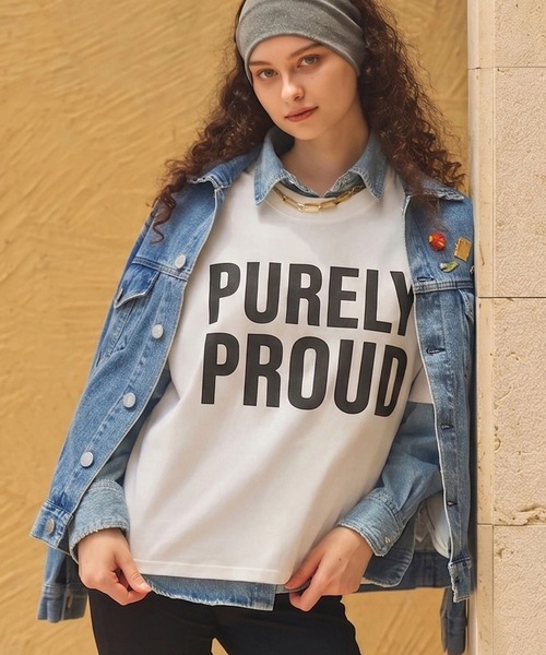 Re Fiina(フィーナ)の「PURELYモックTシャツ(Tシャツ/カットソー・レディース・ホワイト/ブラウン/サックスブルー・FREE)」の1枚目の写真