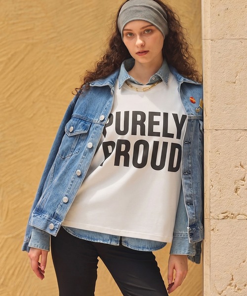 Re Fiina(フィーナ)の「PURELYモックTシャツ(Tシャツ/カットソー・レディース・ホワイト/ブラウン/サックスブルー・FREE)」の5枚目の写真