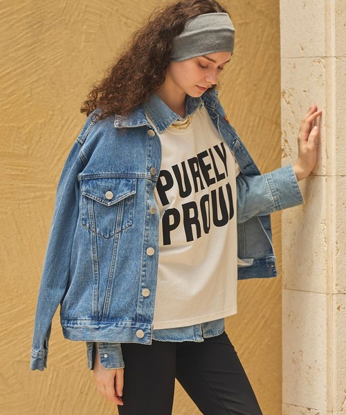 Re Fiina(フィーナ)の「PURELYモックTシャツ(Tシャツ/カットソー・レディース・ホワイト/ブラウン/サックスブルー・FREE)」の6枚目の写真