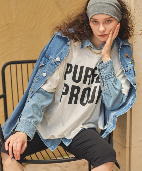 Re Fiina(フィーナ)の「PURELYモックTシャツ(Tシャツ/カットソー・レディース・ホワイト/ブラウン/サックスブルー・FREE)」の7枚目の写真