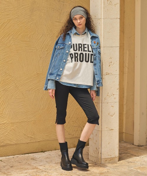 Re Fiina(フィーナ)の「PURELYモックTシャツ(Tシャツ/カットソー・レディース・ホワイト/ブラウン/サックスブルー・FREE)」の8枚目の写真