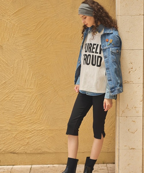 Re Fiina(フィーナ)の「PURELYモックTシャツ(Tシャツ/カットソー・レディース・ホワイト/ブラウン/サックスブルー・FREE)」の10枚目の写真