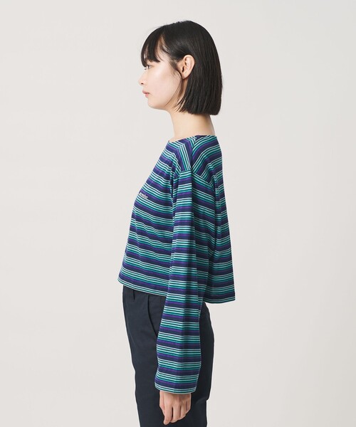 NICE WEATHER(ナイスウェザー)の「<NICE WEATHER>マルチボーダー ショートロングスリーブ Tシャツ(Tシャツ/カットソー・レディース・ダークグレー/ネイビー・FREE)」の10枚目の写真