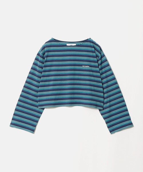 NICE WEATHER(ナイスウェザー)の「<NICE WEATHER>マルチボーダー ショートロングスリーブ Tシャツ(Tシャツ/カットソー・レディース・ダークグレー/ネイビー・FREE)」の12枚目の写真