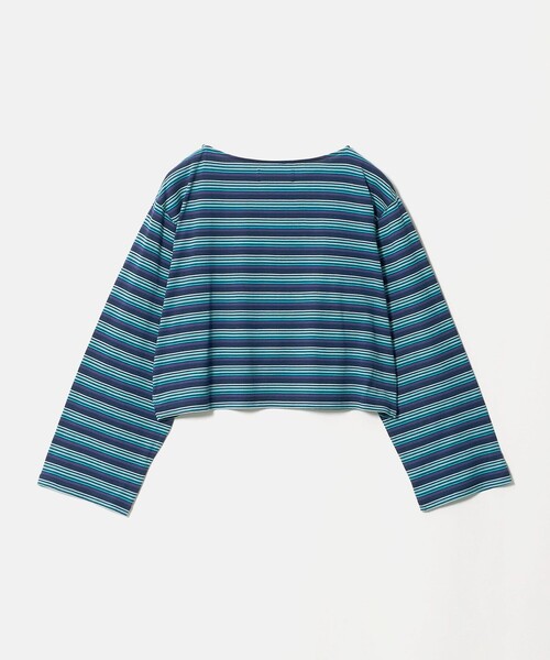 NICE WEATHER(ナイスウェザー)の「<NICE WEATHER>マルチボーダー ショートロングスリーブ Tシャツ(Tシャツ/カットソー・レディース・ダークグレー/ネイビー・FREE)」の13枚目の写真
