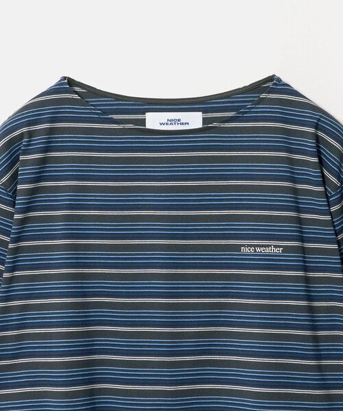 NICE WEATHER(ナイスウェザー)の「<NICE WEATHER>マルチボーダー ショートロングスリーブ Tシャツ(Tシャツ/カットソー・レディース・ダークグレー/ネイビー・FREE)」の18枚目の写真