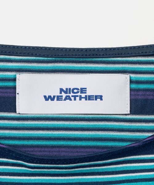 NICE WEATHER(ナイスウェザー)の「<NICE WEATHER>マルチボーダー ショートロングスリーブ Tシャツ(Tシャツ/カットソー・レディース・ダークグレー/ネイビー・FREE)」の20枚目の写真