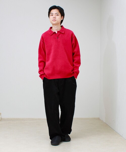 GLOSTER(グロスター)の「【洗えるニット】ショートフェザー ポロニット(ニット/セーター・メンズ・チャコールグレー/サックスブルー/ライトパープル・S/M/L)」の18枚目の写真
