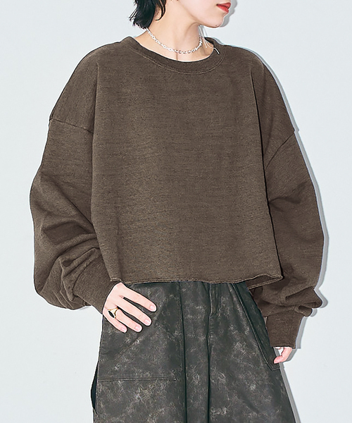 CITYSHOP(シティーショップ)の「SHORT WIDE スウェット(スウェット・レディース・チャコールグレー/ホワイト/ブラウン系その他・FREE)」の3枚目の写真