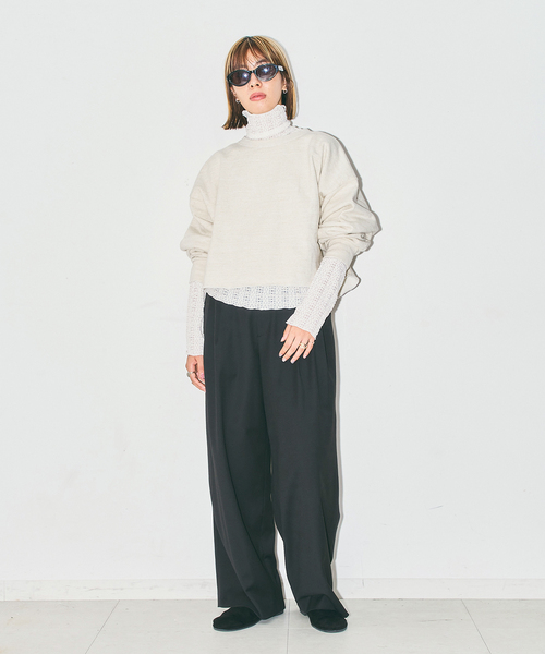 CITYSHOP(シティーショップ)の「SHORT WIDE スウェット(スウェット・レディース・チャコールグレー/ホワイト/ブラウン系その他・FREE)」の18枚目の写真