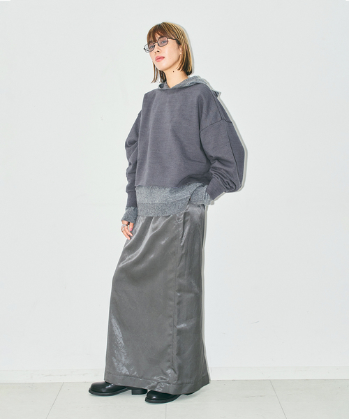 CITYSHOP(シティーショップ)の「SHORT WIDE スウェット(スウェット・レディース・チャコールグレー/ホワイト/ブラウン系その他・FREE)」の19枚目の写真