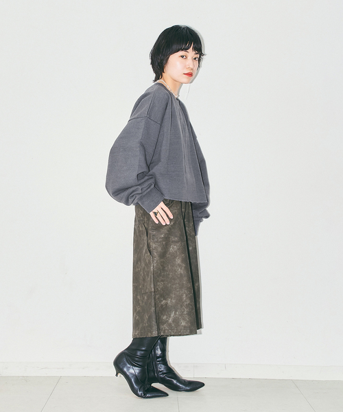 CITYSHOP(シティーショップ)の「SHORT WIDE スウェット(スウェット・レディース・チャコールグレー/ホワイト/ブラウン系その他・FREE)」の20枚目の写真