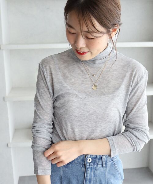 le.coeur blanc(ルクールブラン)の「シアーフライスタートル(Tシャツ/カットソー・レディース・ラベンダー/グレー/ブラック/オフホワイト・38)」の3枚目の写真