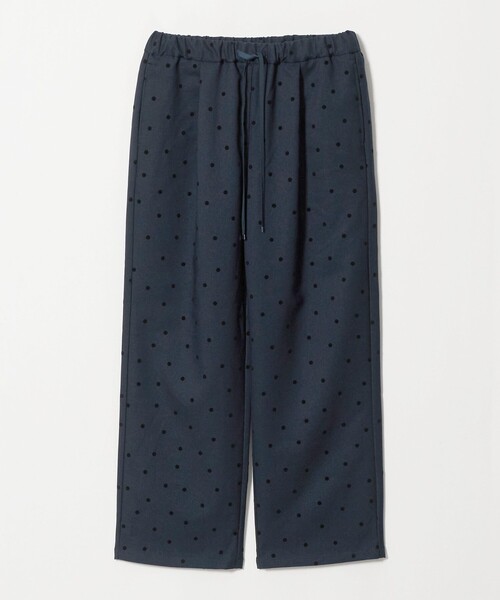 A DAY IN THE LIFE UNITED ARROWS(アデイインザライフユナイテッドアローズ)の「フロッキードット イージー ワイドパンツ<A DAY IN THE LIFE>(その他パンツ・レディース・ブラック/ネイビー・S/M)」の1枚目の写真