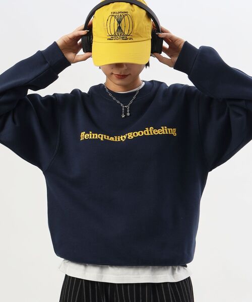 FFEIN（フェイン）の「【FFEIN(フェイン)】ヘビーウエイトセンター3D刺繍ロゴスウェット / スウェット クルーネック ロゴ刺繍 裏起毛 ユニセックス（スウェット・メンズ・アッシュグレー/ブラック/グレー/バーガンディー/ブラウン/ネイビー・SMALL/LARGE/MEDIUM）」の12枚目の写真