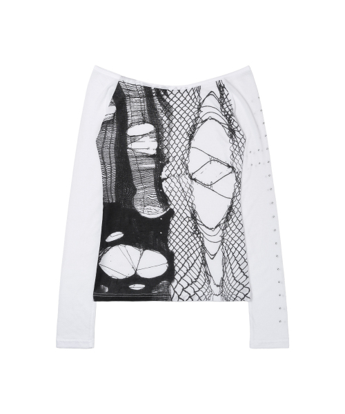 FANCY CLUB(ファンシークラブ)の「ウェブスタッズオフショルダー (WHITE) F26ZB525(Tシャツ/カットソー・レディース・その他・FREE)」の6枚目の写真