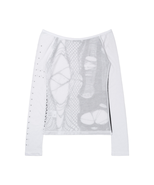 FANCY CLUB(ファンシークラブ)の「ウェブスタッズオフショルダー (WHITE) F26ZB525(Tシャツ/カットソー・レディース・その他・FREE)」の7枚目の写真