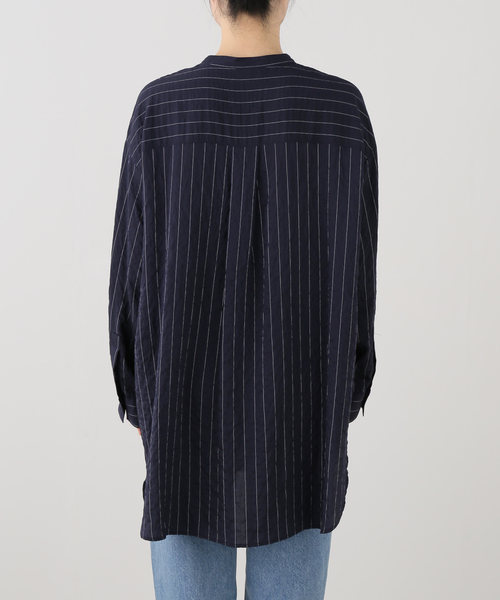 JOURNAL STANDARD relume(ジャーナルスタンダード レリューム)の「ピンストライプチュニックシャツ(シャツ/ブラウス・レディース・ネイビー/ブラウン・FREE)」の11枚目の写真