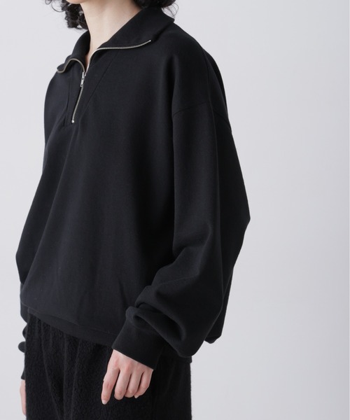 Y（ワイ）の「Ｙ /  [UNISEX] ORGANIC COTTON BLEND HEAVY WEIGHT FLEECE HALF ZIP（Tシャツ/カットソー・メンズ・ブラック・LARGE）」の4枚目の写真